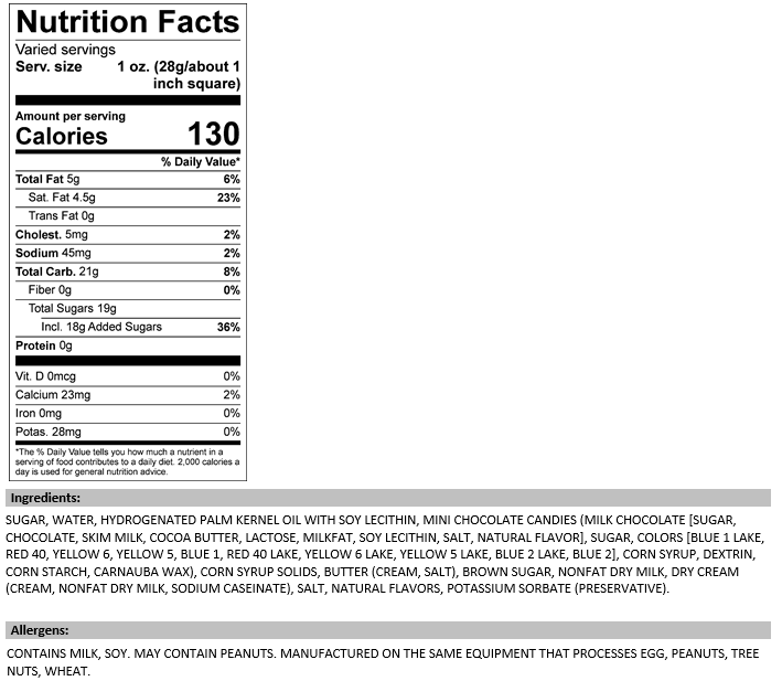 Chocolate with M&M's 1/2 lb. Fudge Bar