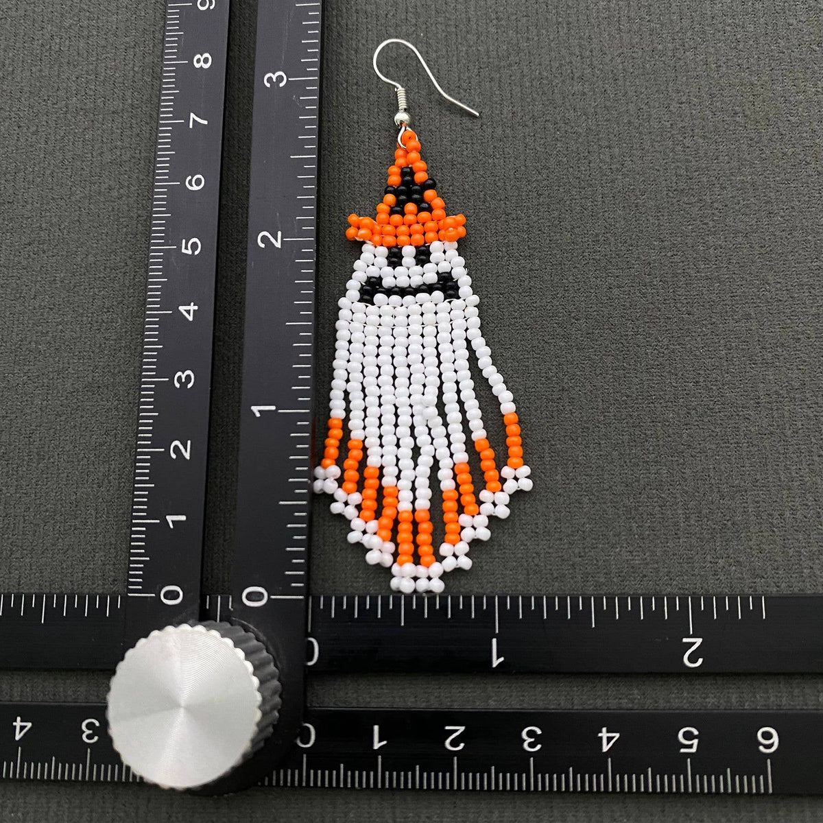 Halloween Ghost Seed Beads Fringe dangle Earrings - SB