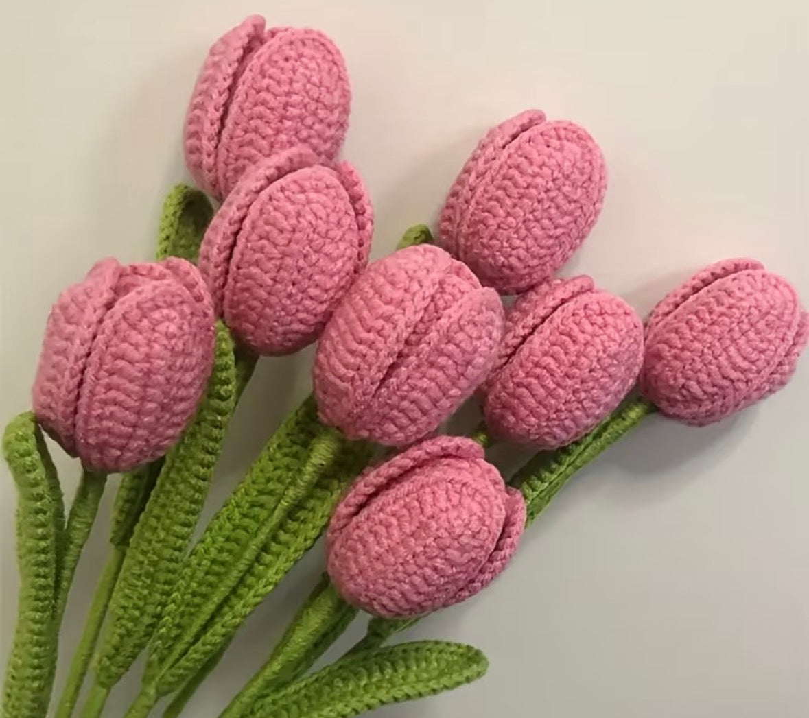 Handmade Crochet Pink Tulip