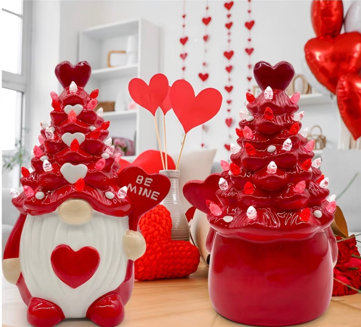 Gnome Ceramic Valentine Tree decor