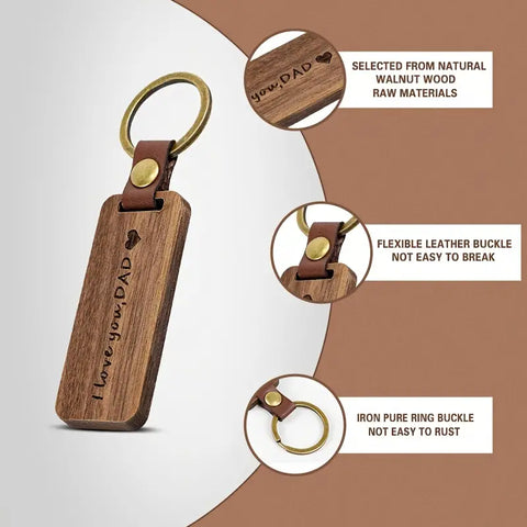 1PC WOODEN KEY RING FOR DAD