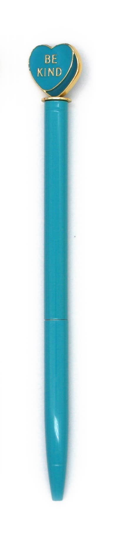 Enamel Heart Charm Pen - Blue