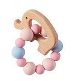 WOODEN ANIMAL AND SILICONE TEETHER