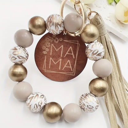 MAMA BEADED BRACELET KEYCHAIN