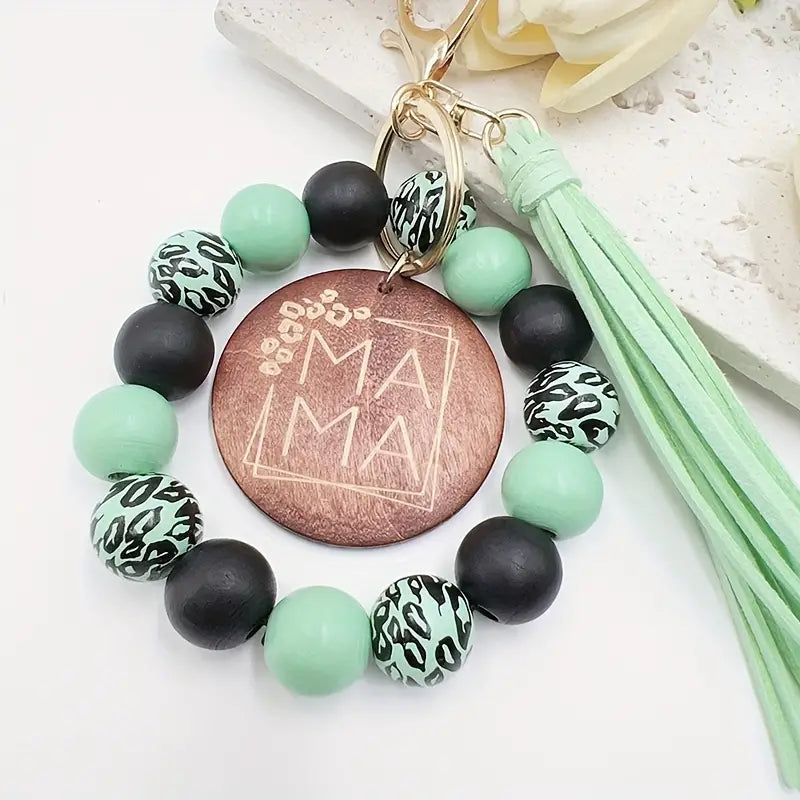 MAMA BEADED BRACELET KEYCHAIN