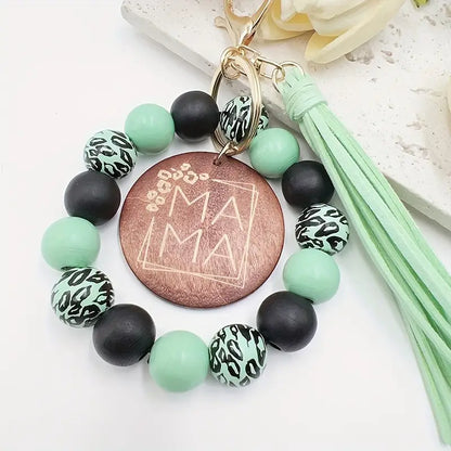 MAMA BEADED BRACELET KEYCHAIN