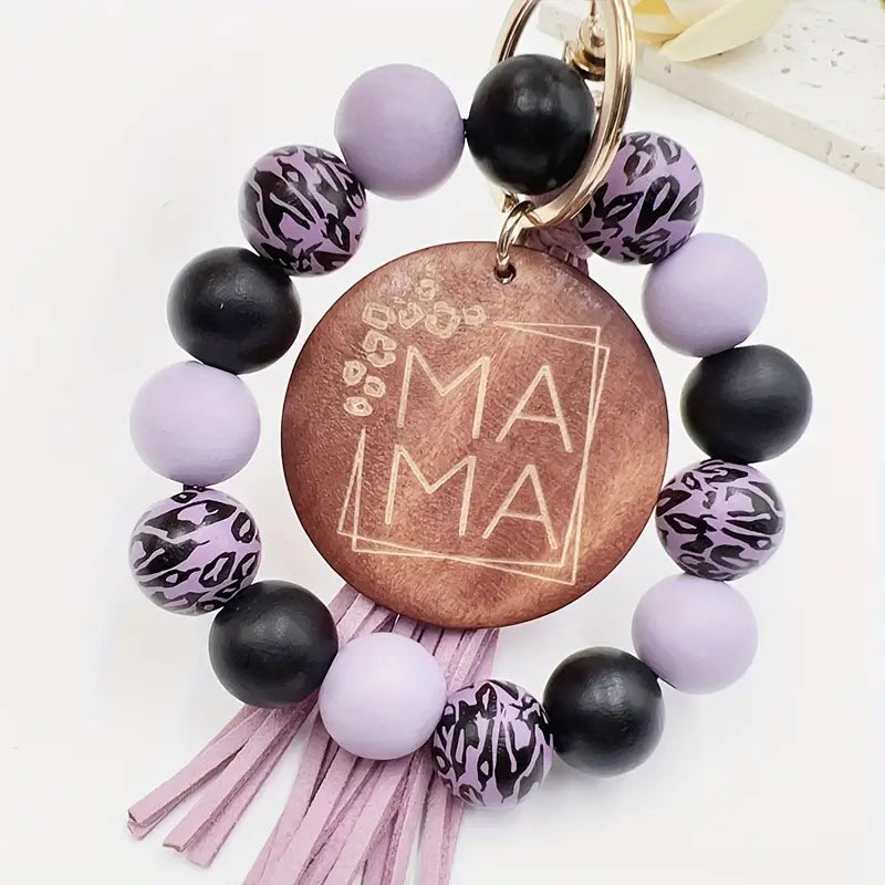 MAMA BEADED BRACELET KEYCHAIN