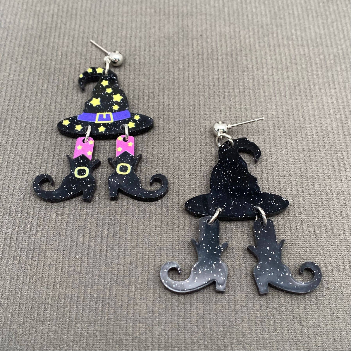 Halloween Witch Hat Boots Acrylic Earrings