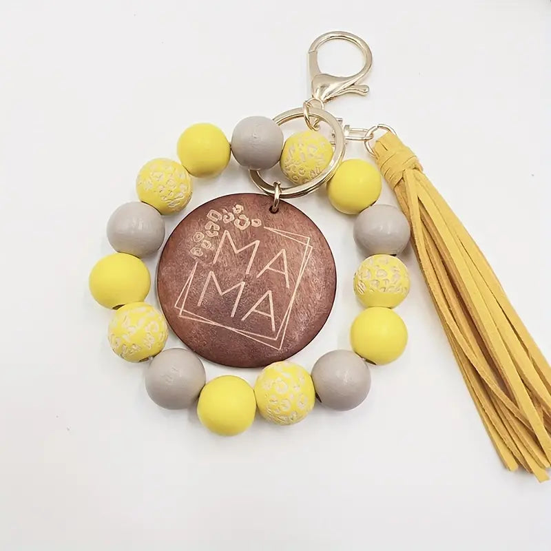MAMA BEADED BRACELET KEYCHAIN