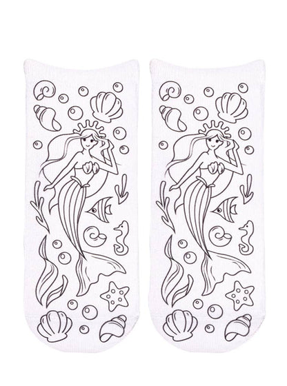 Ankle Socks - DIY Coloring Kit - Mermaid Queen