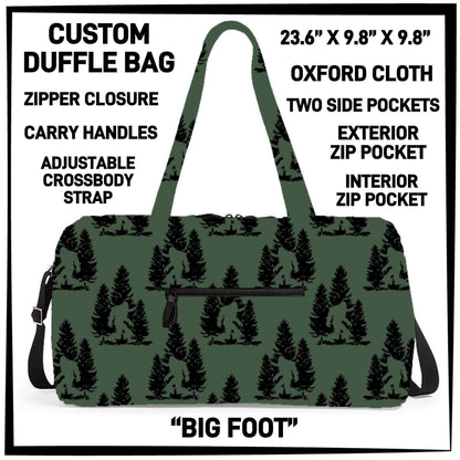 CUSTOM PREORDER DUFFLE BAGS ARRIVE LATE AUG 2026