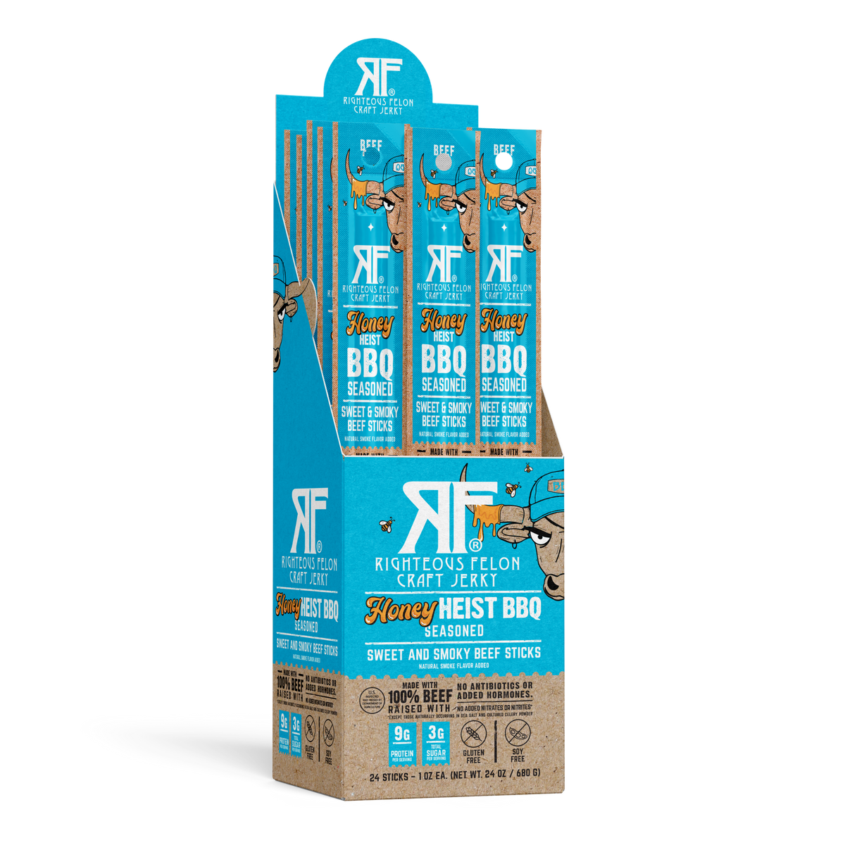 Righteous Felon Honey Heist BBQ Beef Stick 1oz