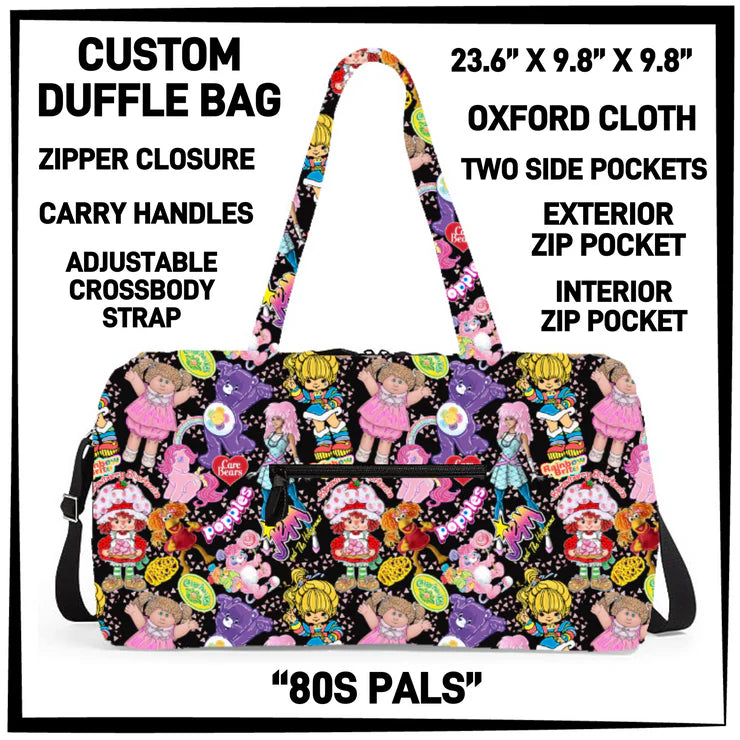 CUSTOM PREORDER DUFFLE BAGS ARRIVE LATE AUG 2026