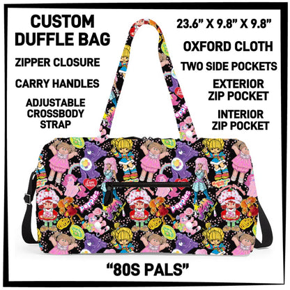 CUSTOM PREORDER DUFFLE BAGS ARRIVE LATE AUG 2026