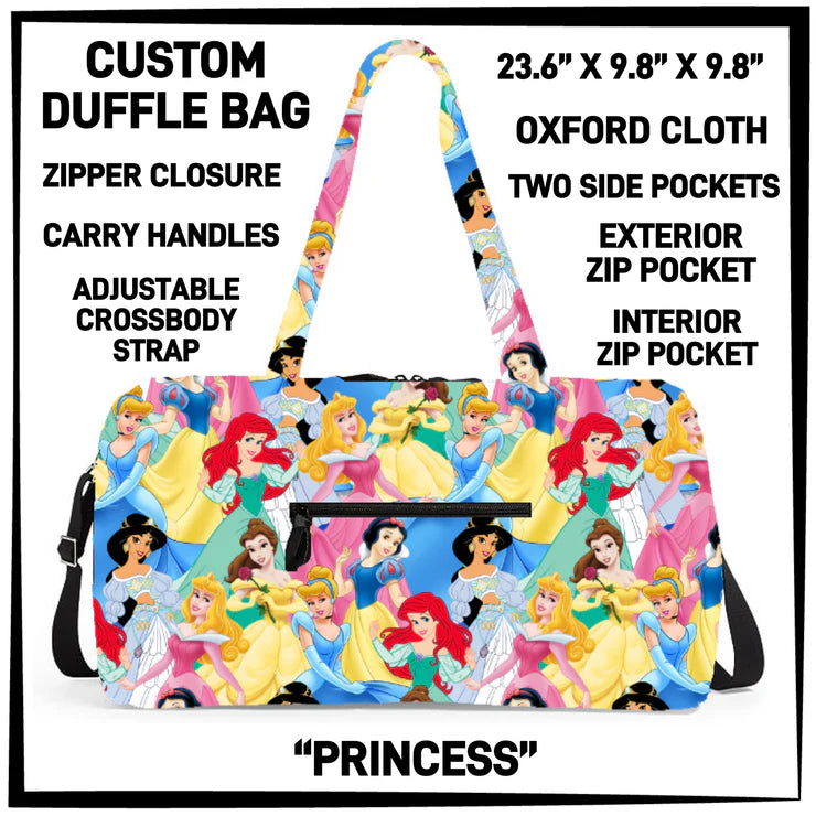 CUSTOM PREORDER DUFFLE BAGS ARRIVE LATE AUG 2026