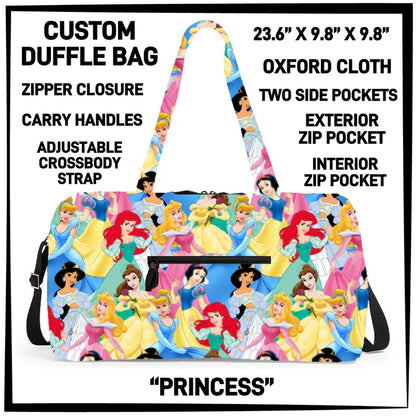 CUSTOM PREORDER DUFFLE BAGS ARRIVE LATE AUG 2026