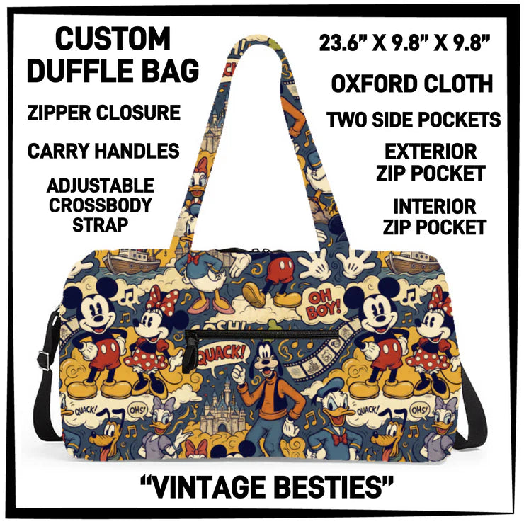 CUSTOM PREORDER DUFFLE BAGS ARRIVE LATE AUG 2026