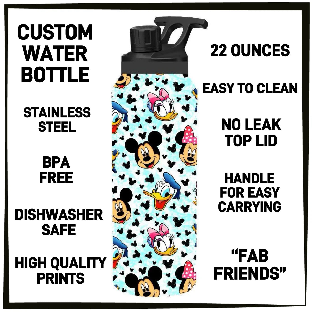 CUSTOM WATER BOTTLE 22 OZ