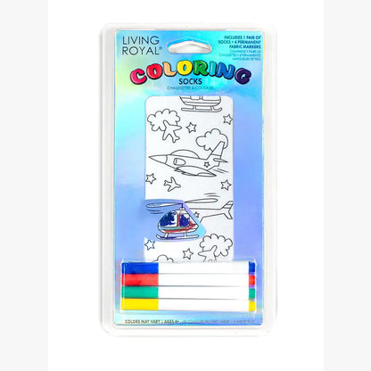 Ankle Socks - DIY Coloring Kit - Airplanes & Helicopters