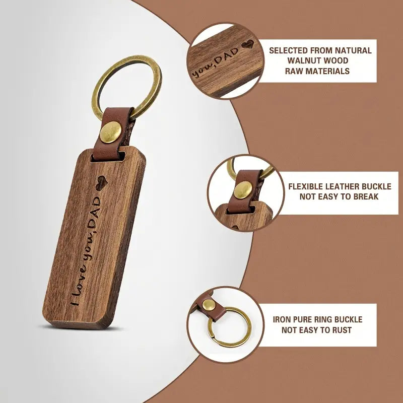 1PC WOODEN KEY RING FOR DAD