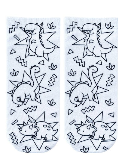 Ankle Socks - DIY Coloring Kit - Days of the Dinosaurs