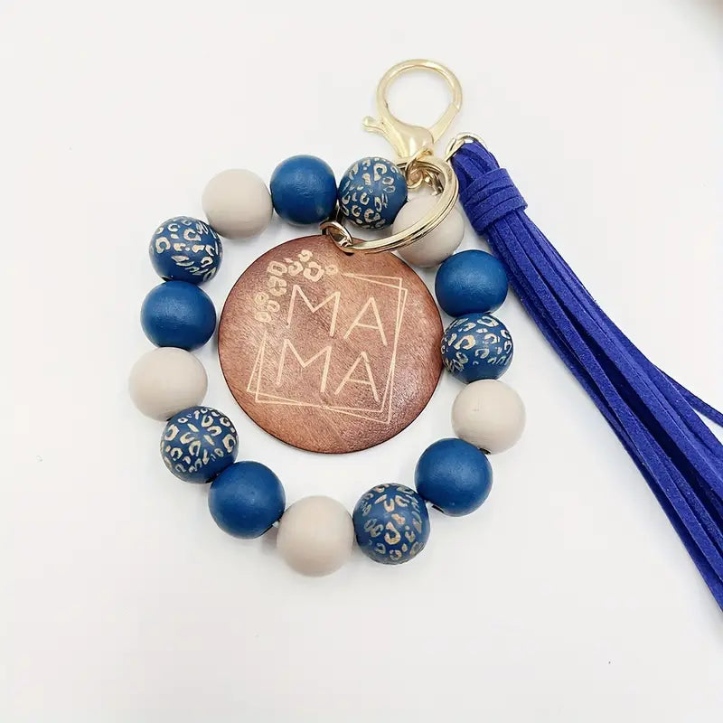 MAMA BEADED BRACELET KEYCHAIN