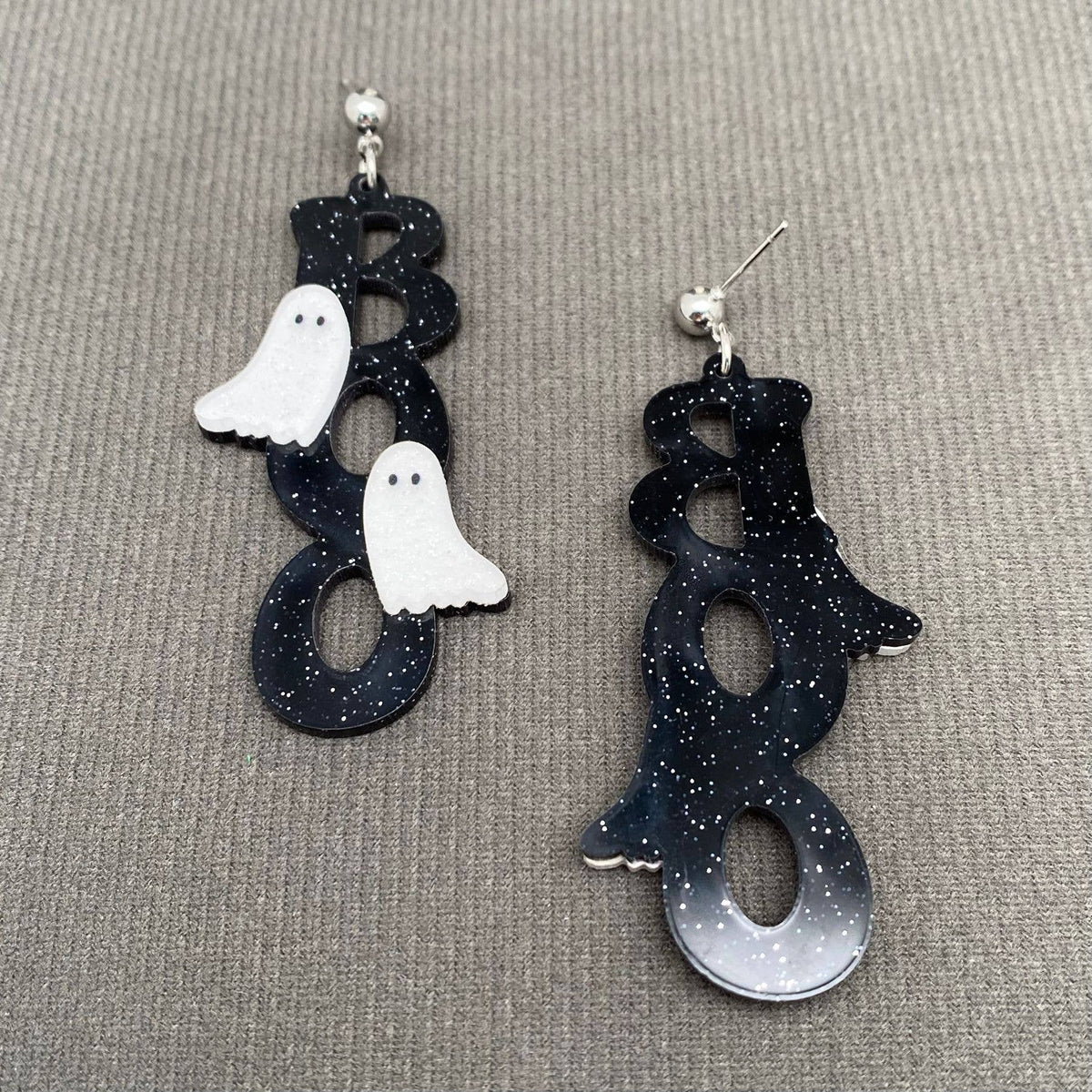 Halloween BOO Ghost Letter Acrylic Earrings