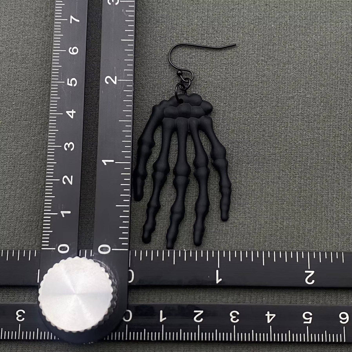 Halloween Black Skull Hand Dangle Earrings