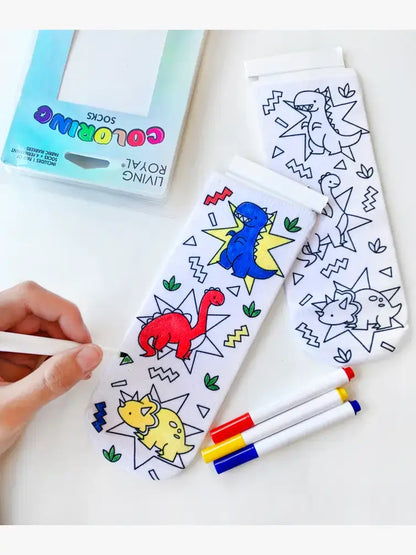 Ankle Socks - DIY Coloring Kit - Feline Friends