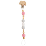 NATURAL WOOD AND SILICONE PACIFIER CLIP