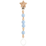 NATURAL WOOD AND SILICONE PACIFIER CLIP