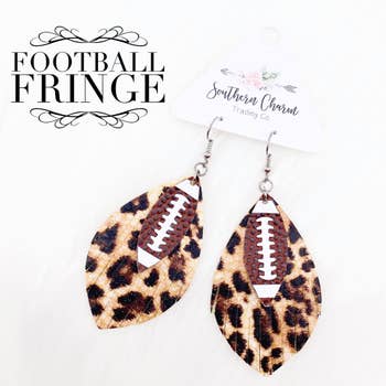 FOOTBALL LEOPARD FRINGE EARRINGS